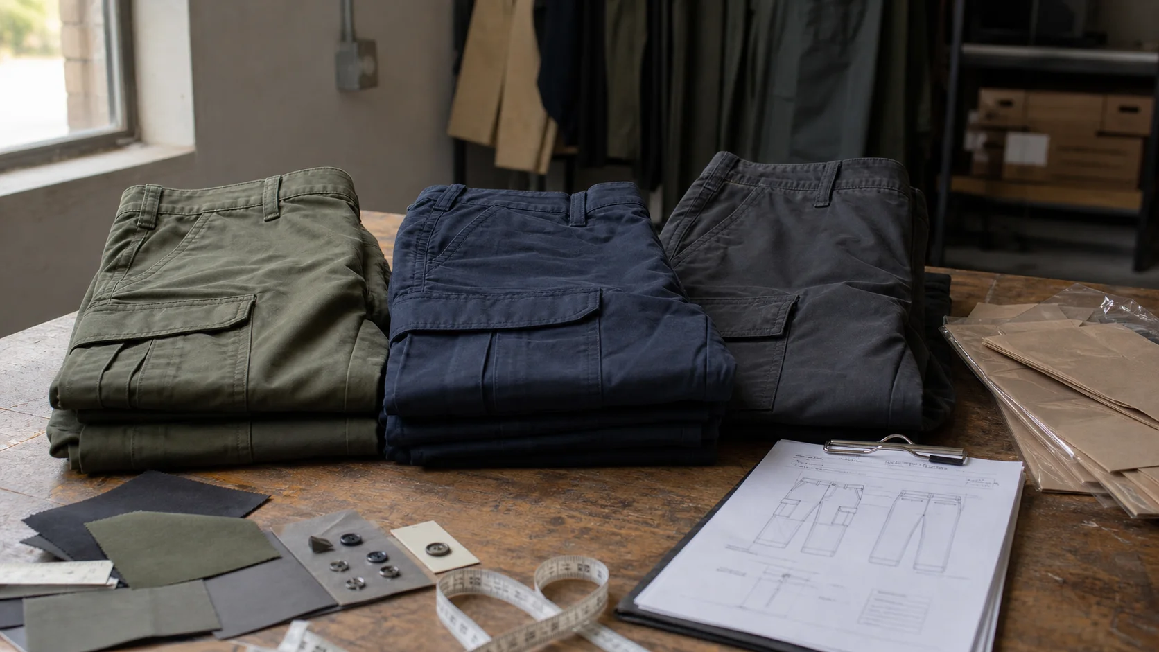 Bulk Cargo Pants Tech Packs for Factory Uniform Buyers
