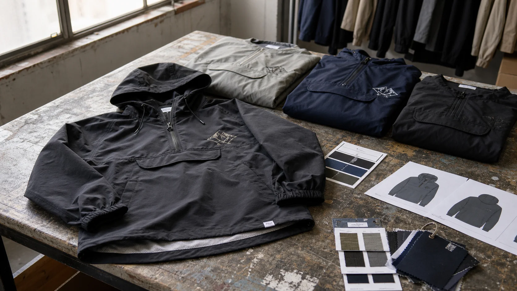 Bulk Embroidered Anorak Pullovers for Event Merch