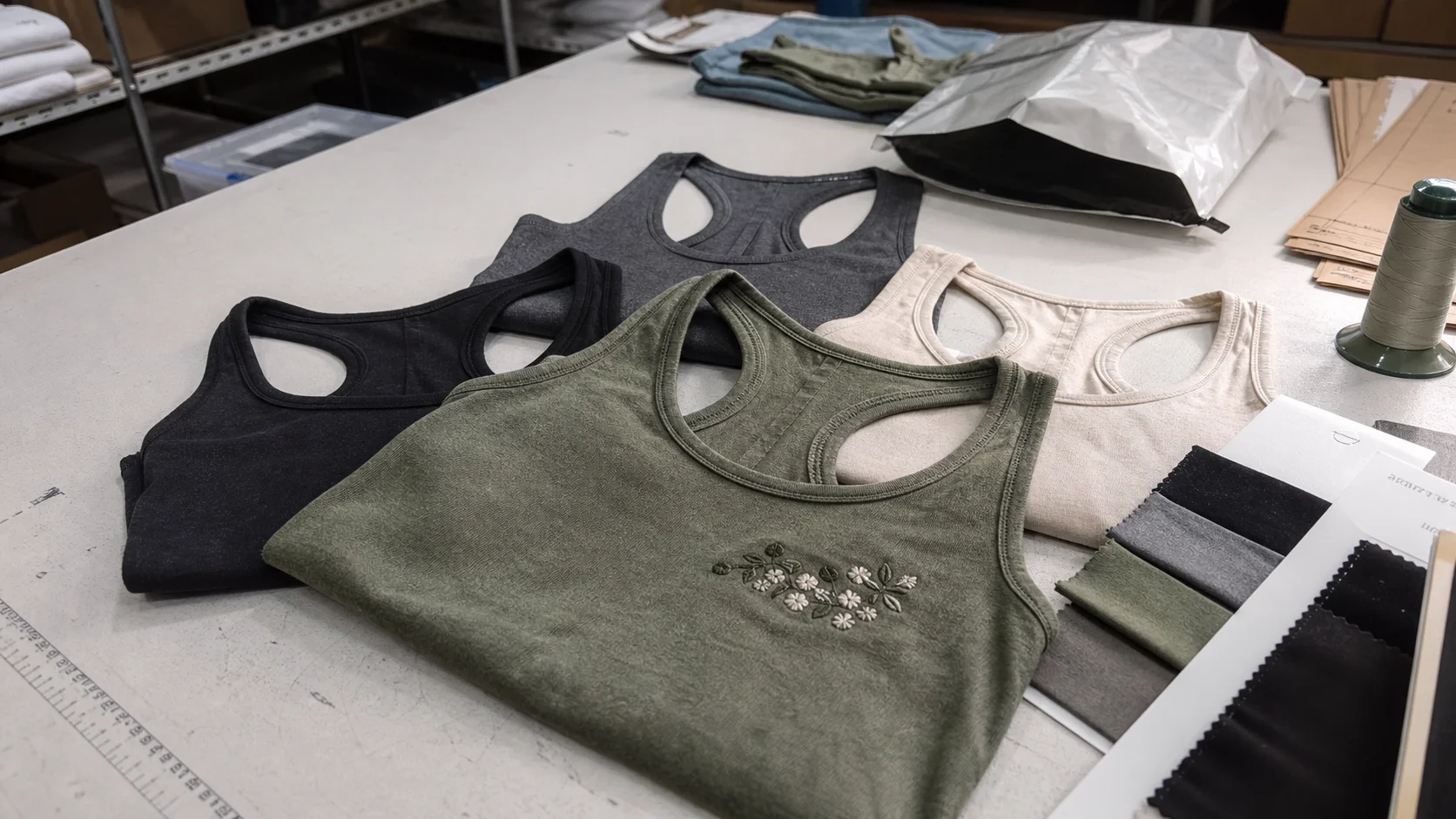 Bulk Embroidered Racerback Tanks for Studio Uniforms