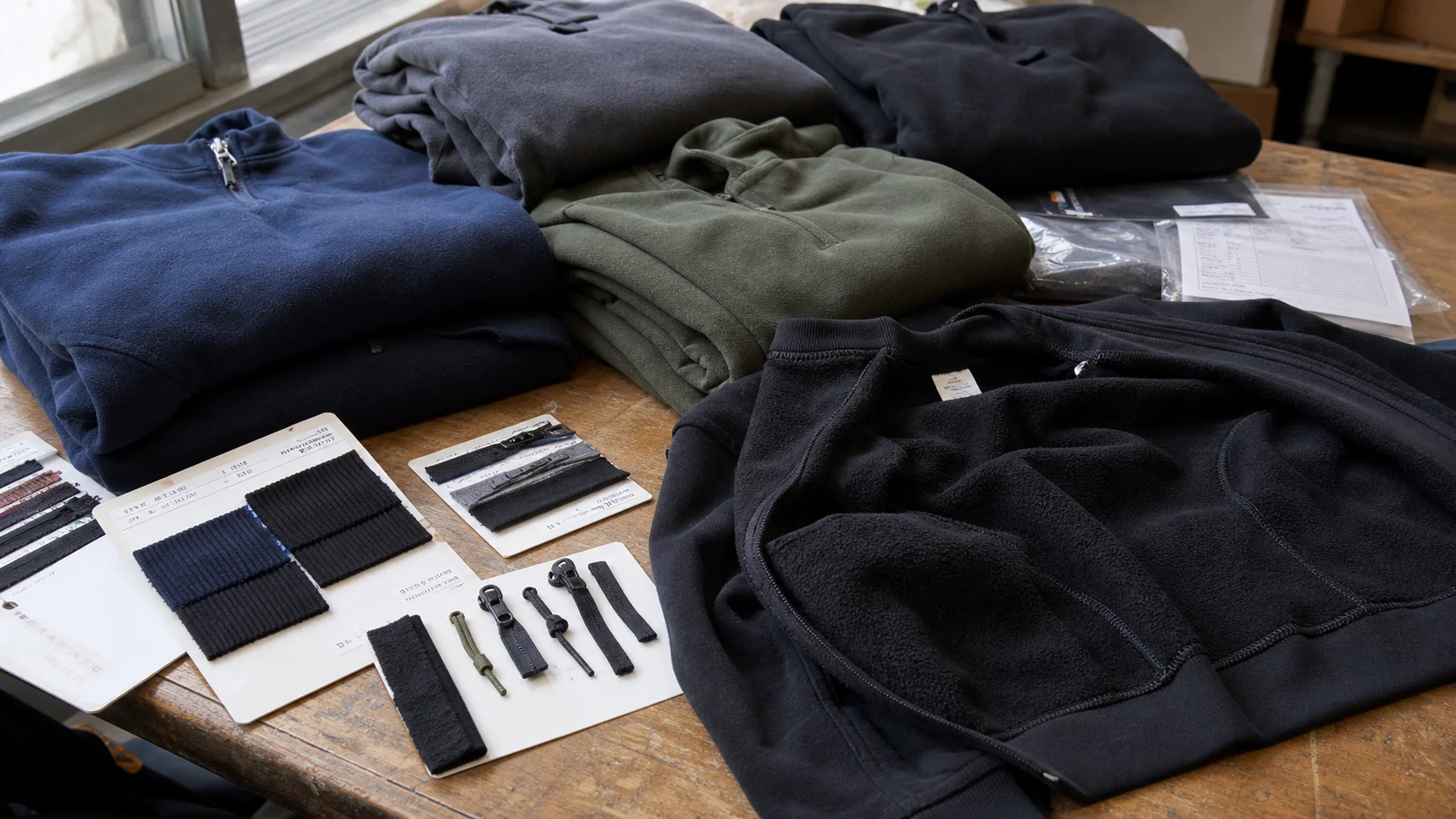 Bulk Fleece Sweatshirts Trim Guide for Warehouse Buyers