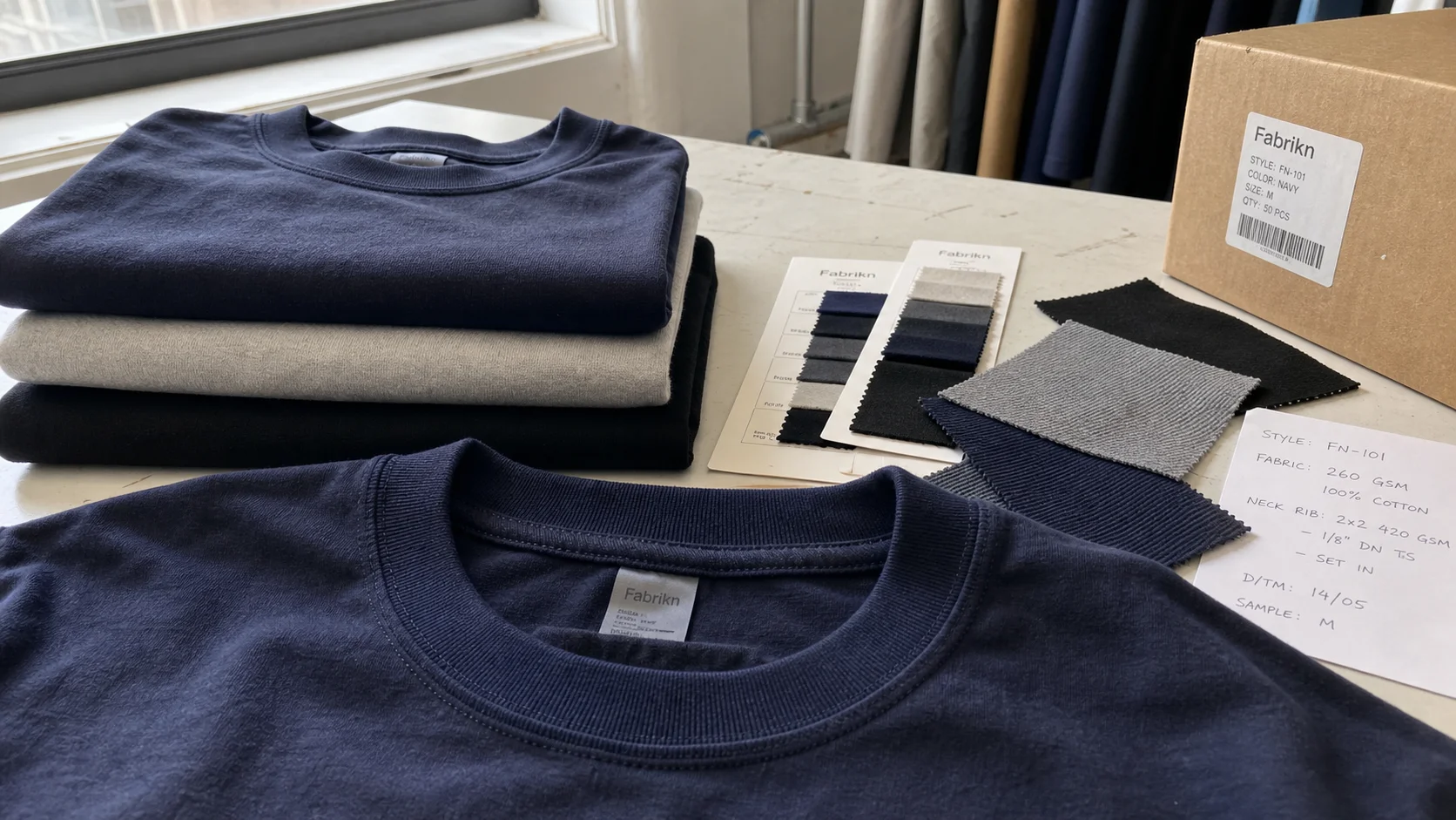 Bulk Neck-Rib T-Shirts for Private Label Basics