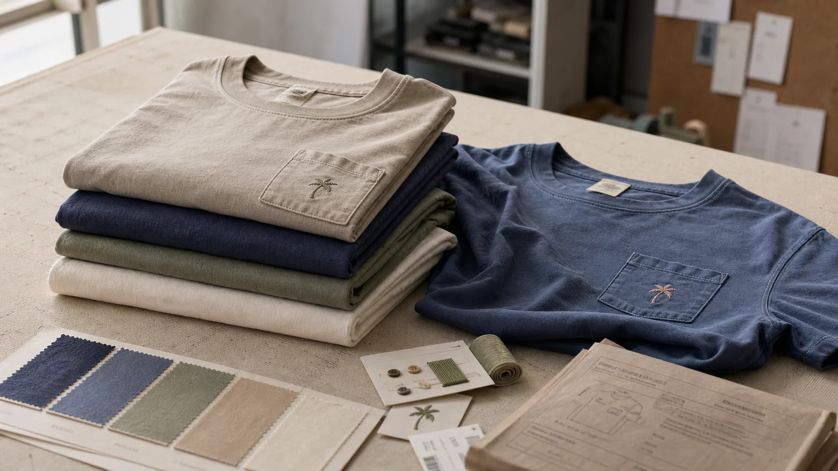 Bulk Pocket Tees with Embroidery for Resortwear Buyers
