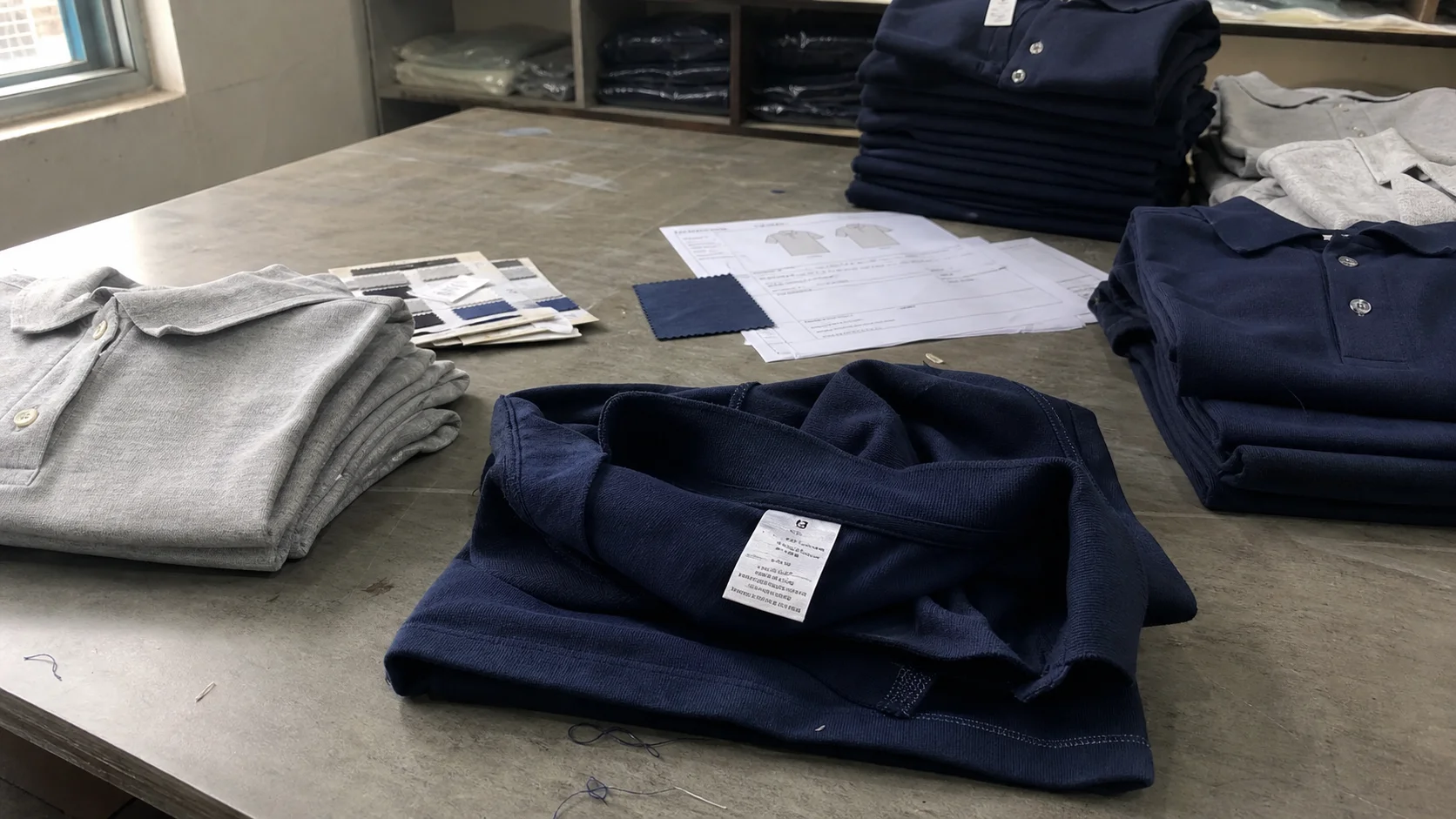 Bulk Polo Shirts With Care Labels for School Uniforms