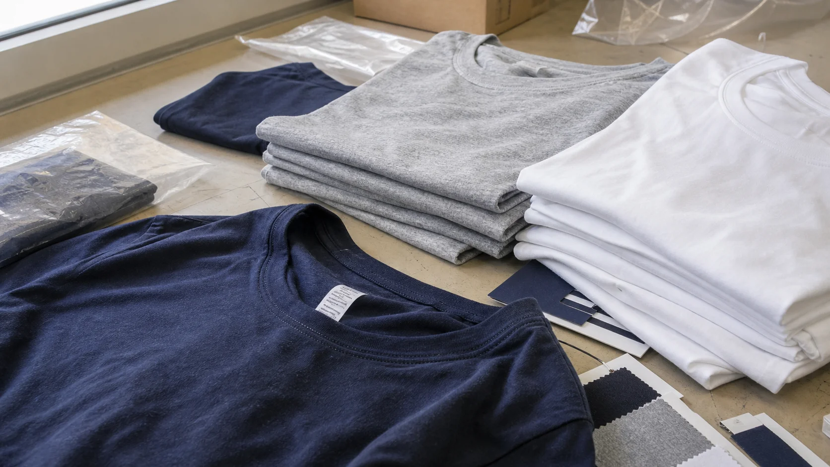 Bulk Tagless T-Shirts with Care Labels for Spirit Stores