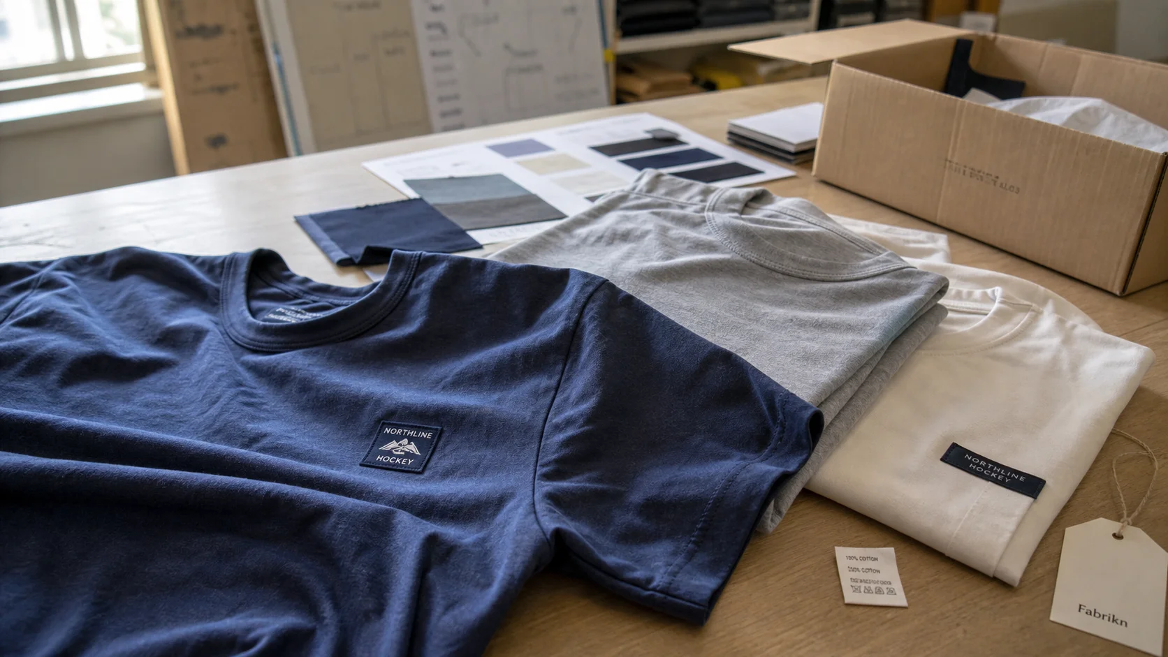 Bulk Team T-Shirts with Custom Woven Patches