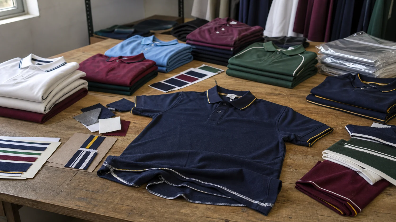 Bulk Trimmed Polo Shirts for School Store Buyers