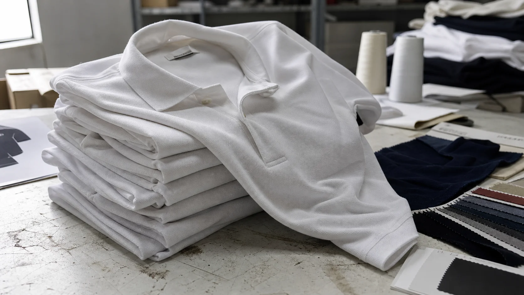 Bulk White Label Pique Polos with Tech Pack Support