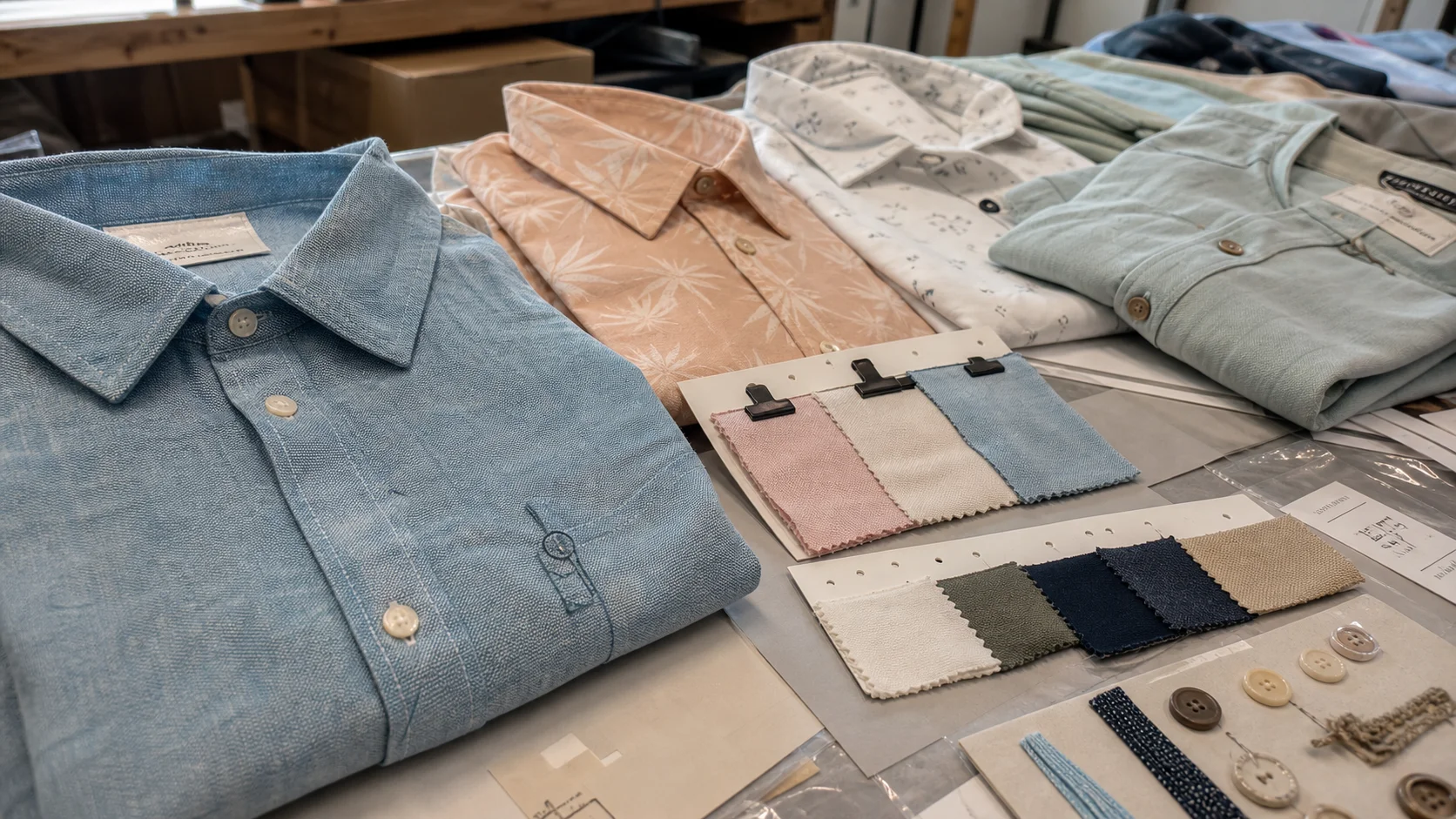 Bulk Woven Shirts with Lab Dips for Resort Rollouts