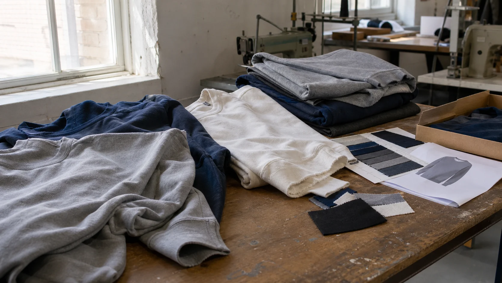 Custom Brushed Fleece Sweatshirt Fit Samples for Startups
