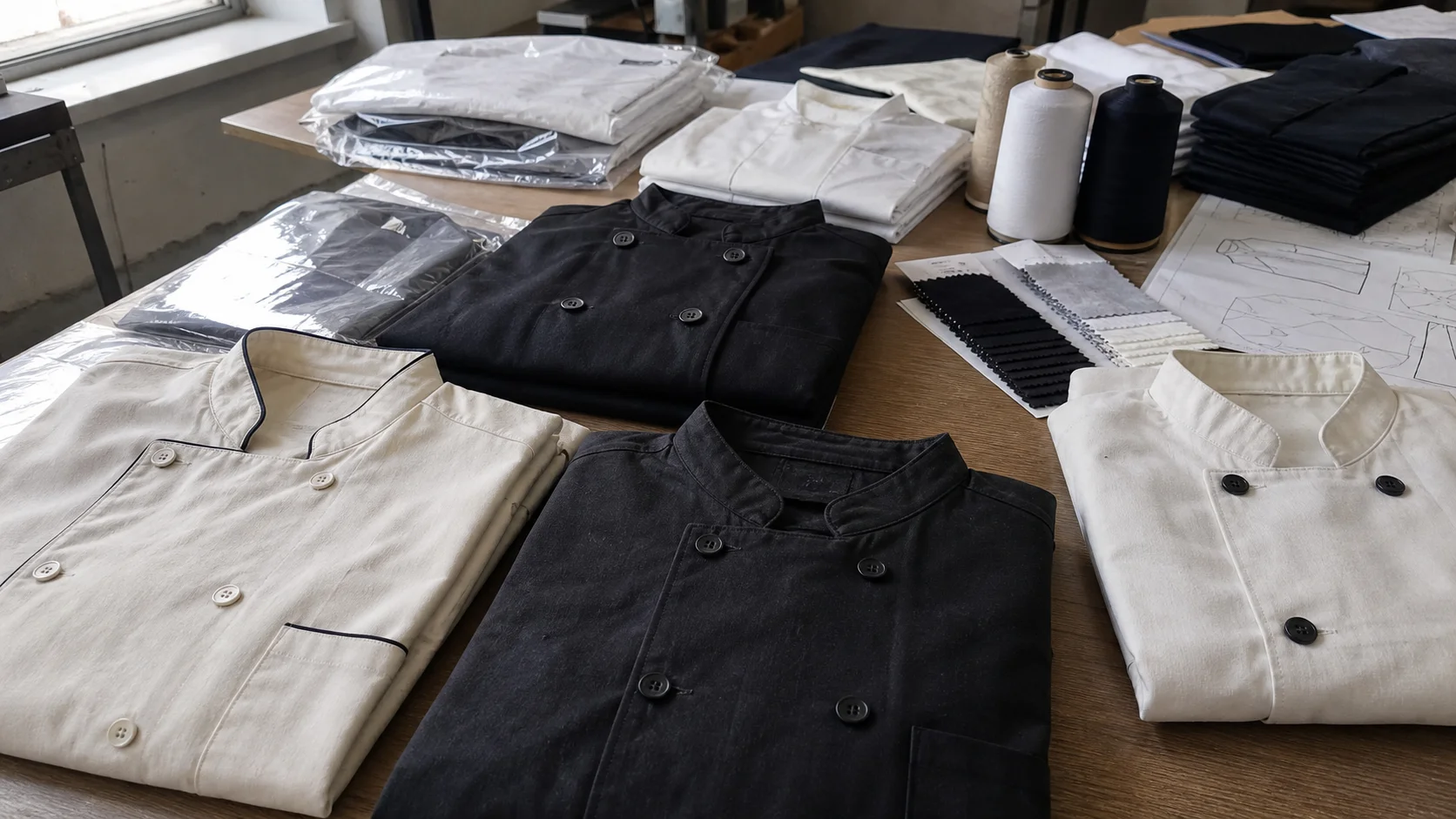 Custom Chef Coats With Size Grading for Catering Teams