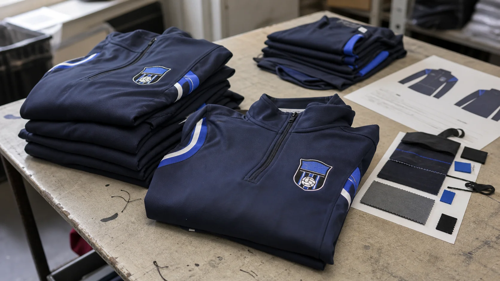 Custom Embroidered Football Warm-Up Tops for Academy Staff