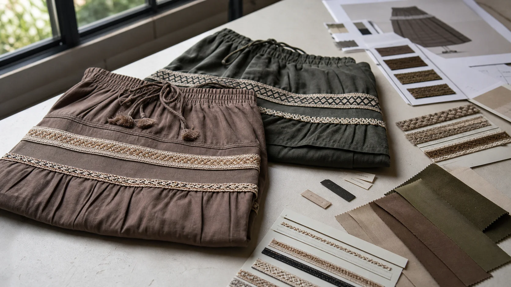 Custom Maxi Skirts with Trim for Wholesale Buyers