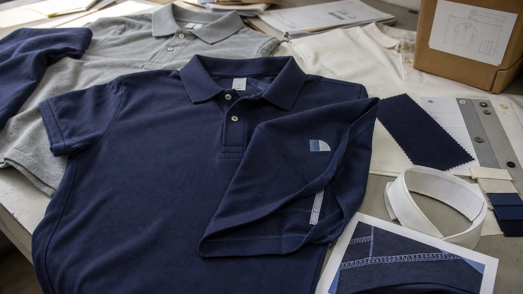 Custom Polos with DTG Chest Logos for Startup Uniforms