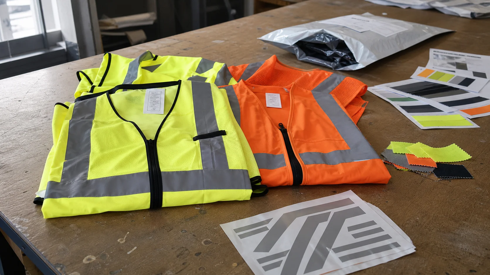Custom Safety Vests with Heat Transfer Logos for Warehouses
