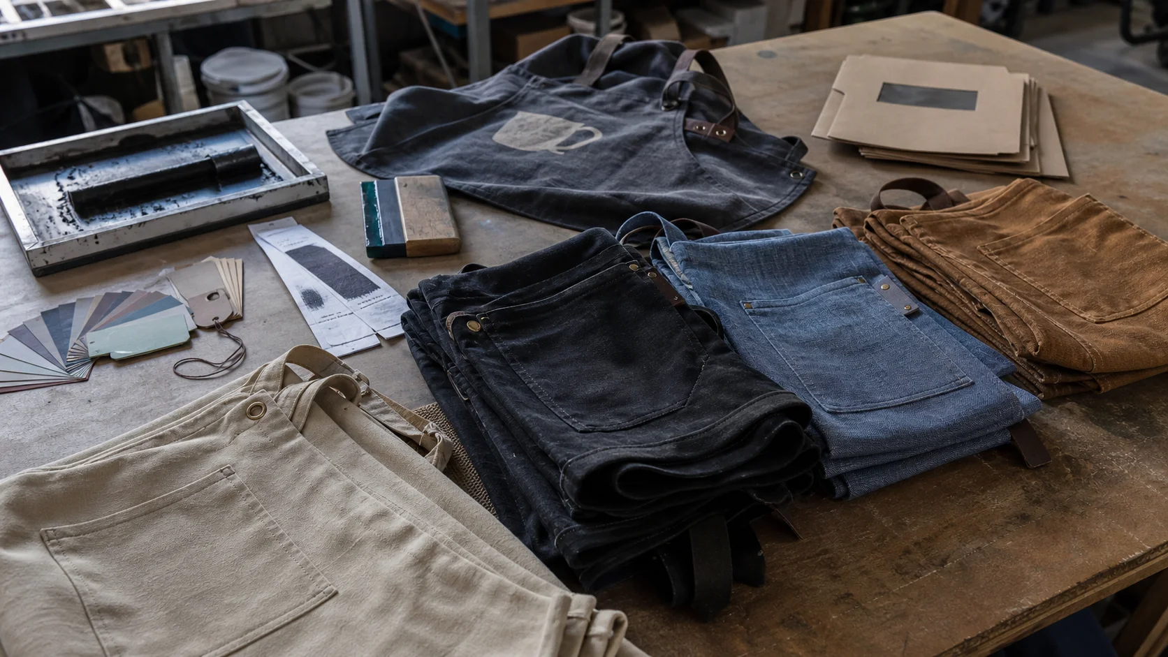 Custom Screen Printed Aprons for Coffee Shops