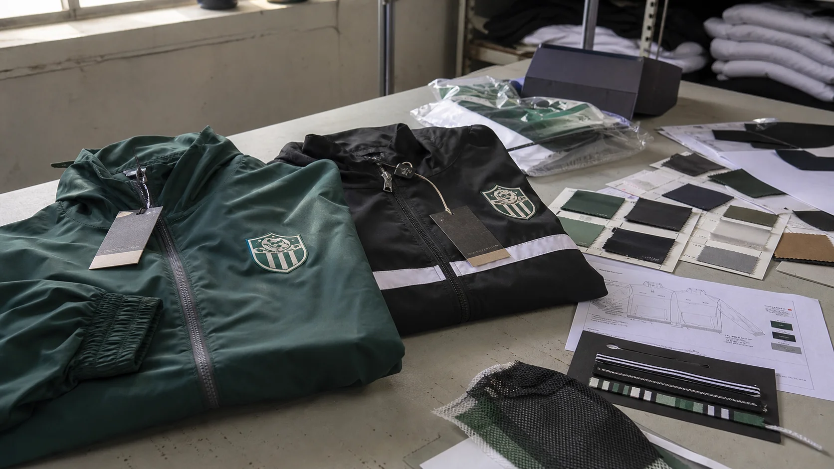 Custom Windbreakers with Hang Tags for Football Clubs
