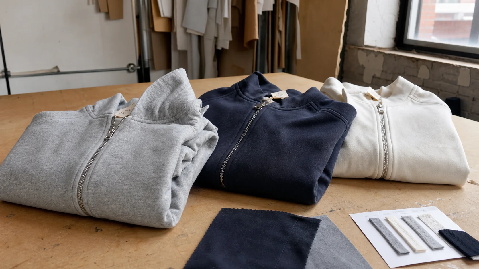Custom Zip-Up Sweatshirts for Franchise Fit Samples