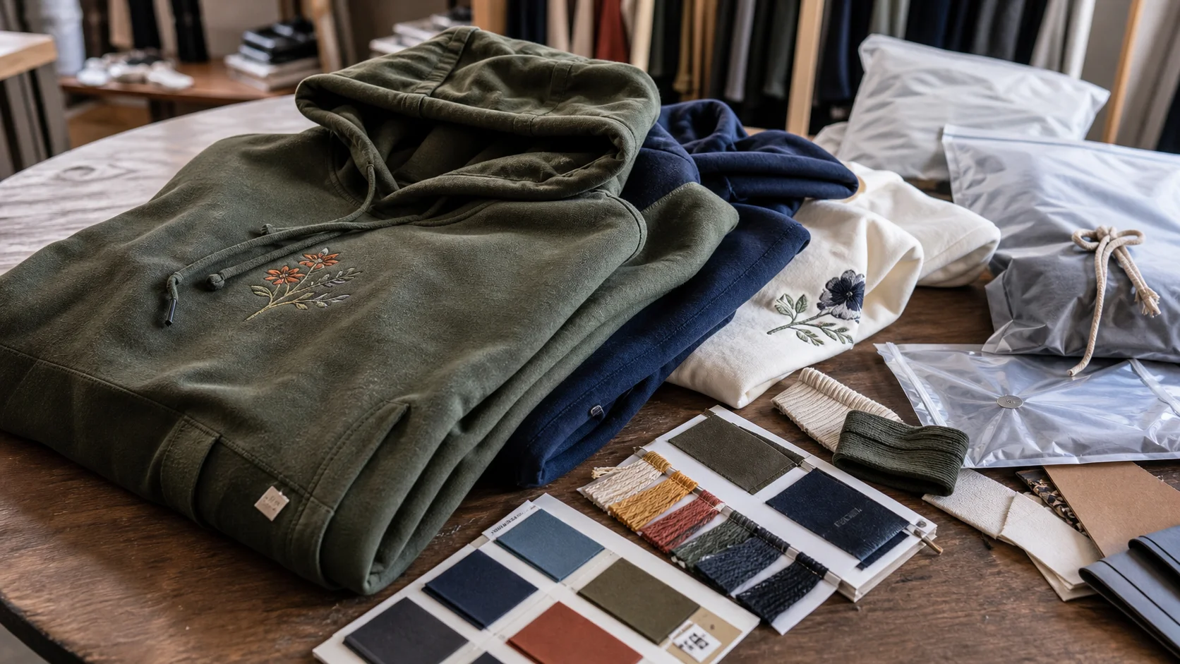 Cut and Sew Hoodies with Embroidery for Boutique Orders
