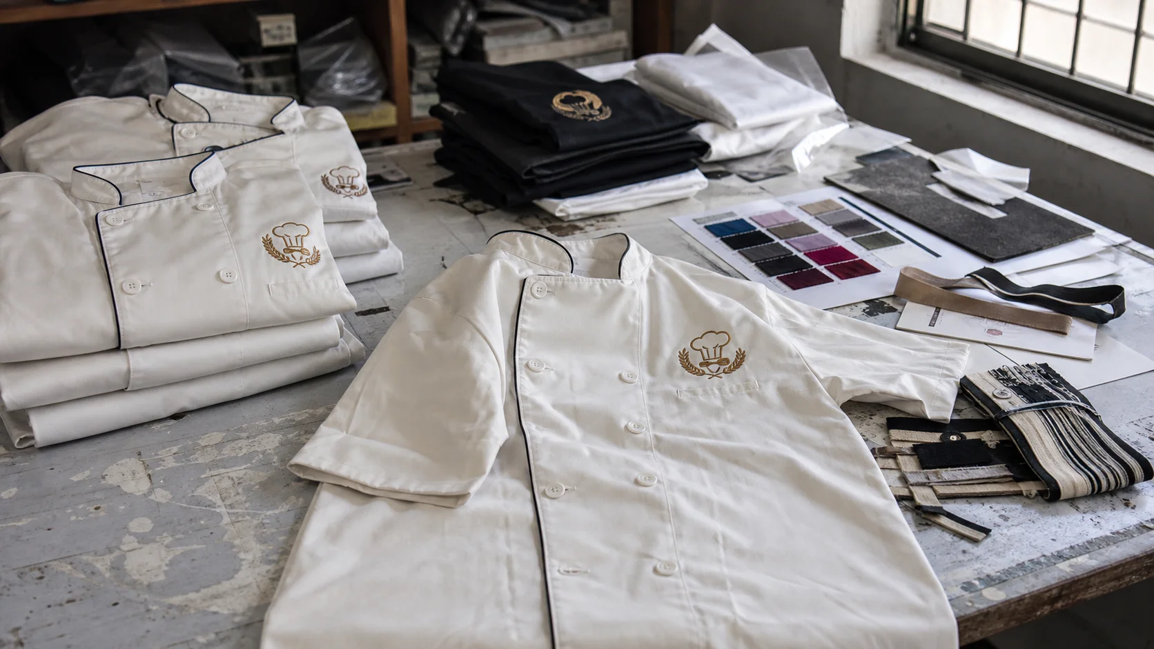 Embroidered Chef Coats for Catering Uniform Buyers