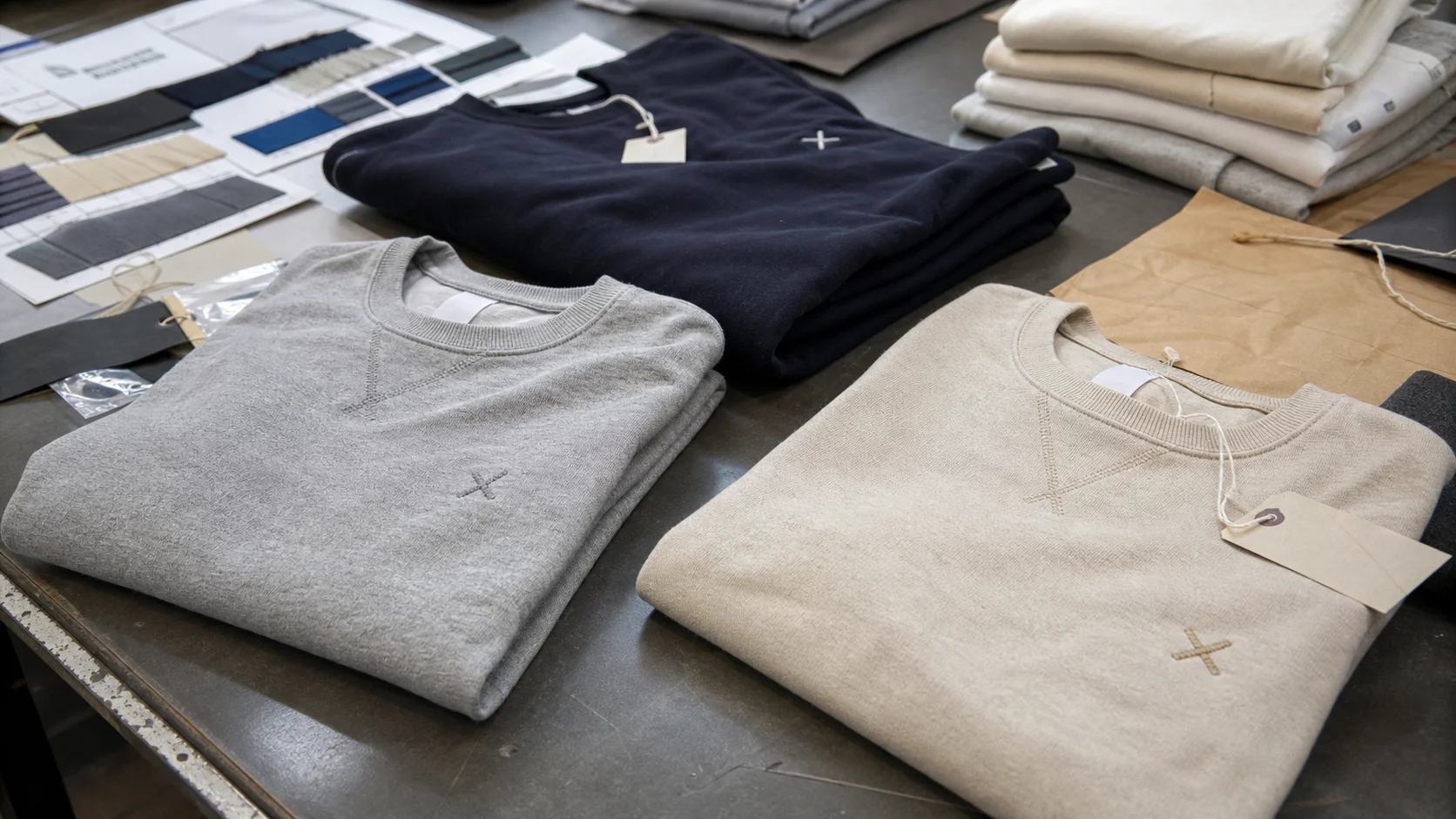 Embroidered Sweatshirts With Hang Tags for Retail Rollouts