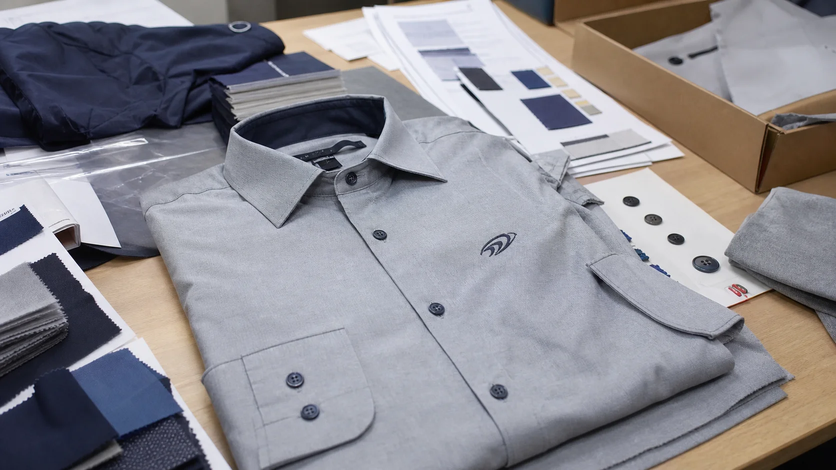OEM Woven Shirts With Embroidery for Corporate Uniforms