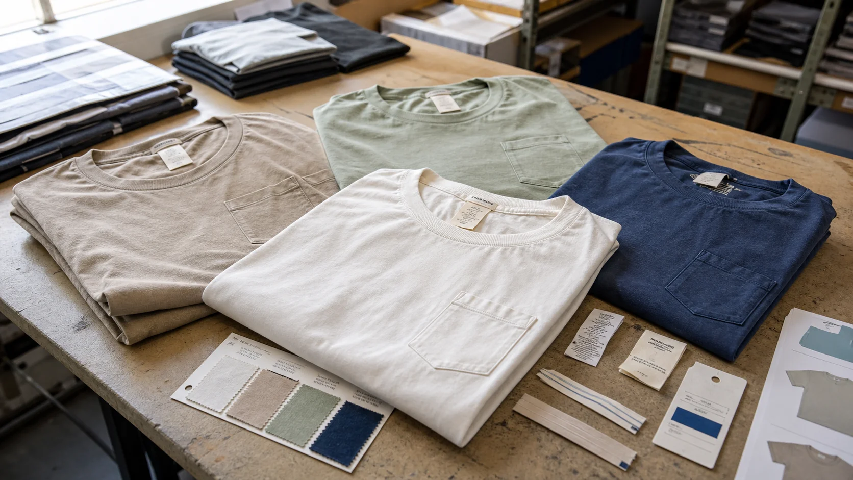 Pocket Tee Trim Label Placement for Resort Buyers