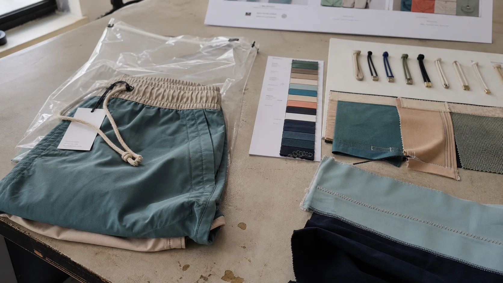 Private Label Swim Trunks Polybag Specs for Resort Buyers