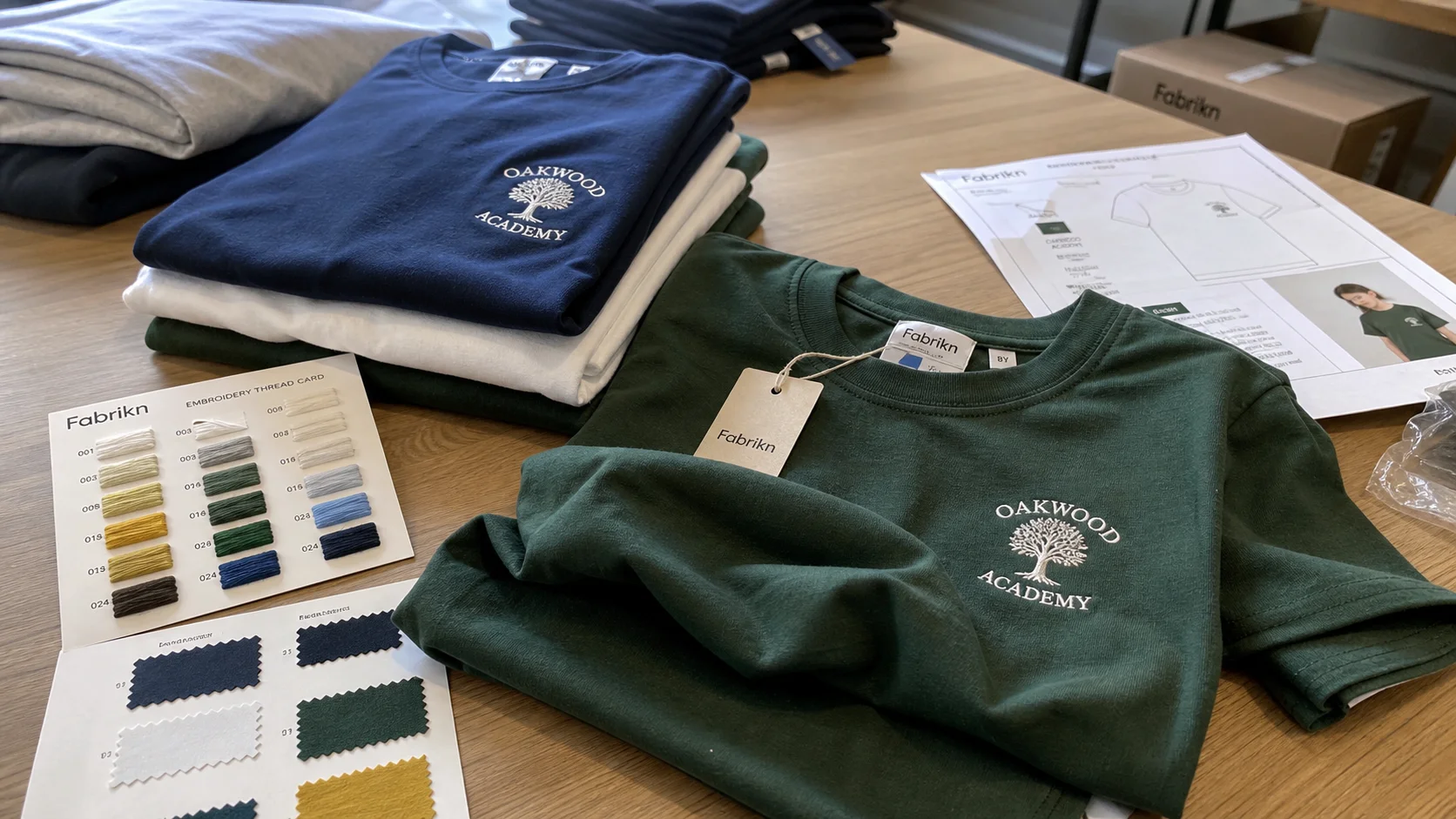 Private Label Youth Embroidered Tees for School Uniforms