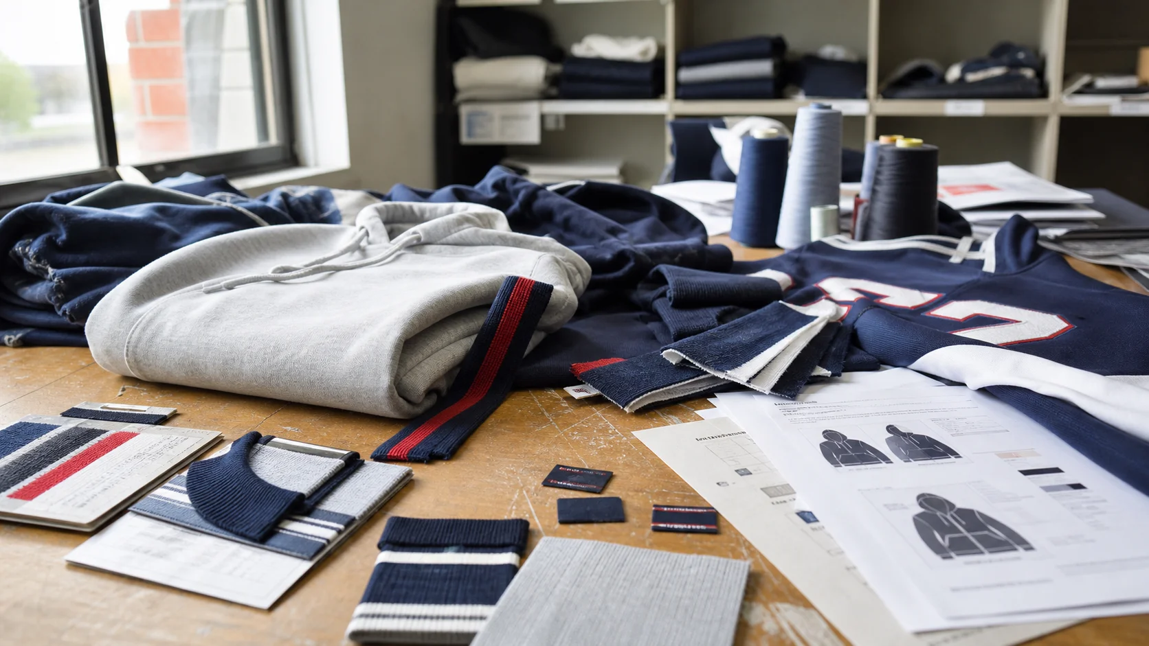 School Spiritwear Cut and Sew Samples for Private Label