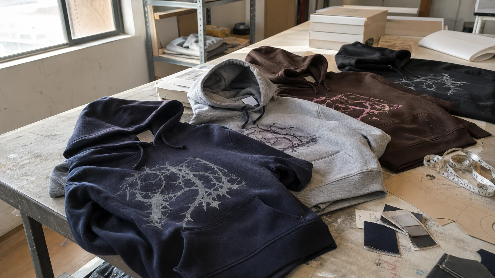 Screen Printed Fleece Hoodie Fit Samples for Startups