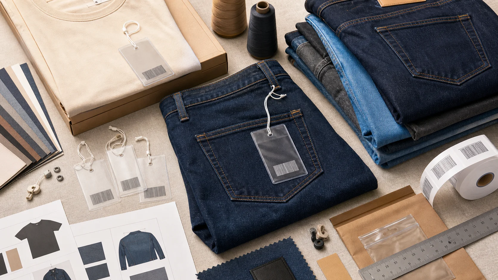 Denim Brands Use Transparent Swing Tags for Barcodes: