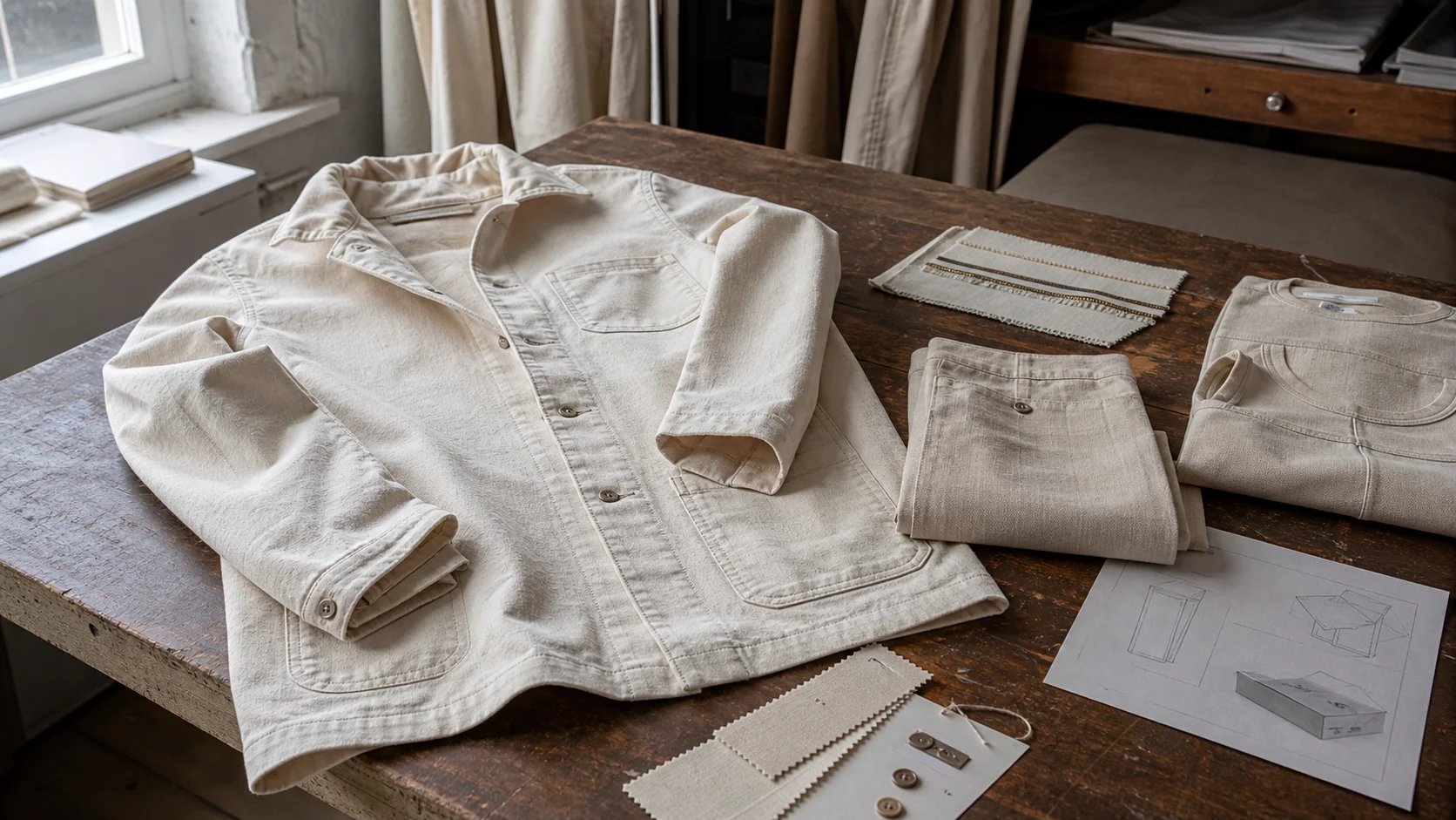 Undyed Twill Coat Production Control for Buyers