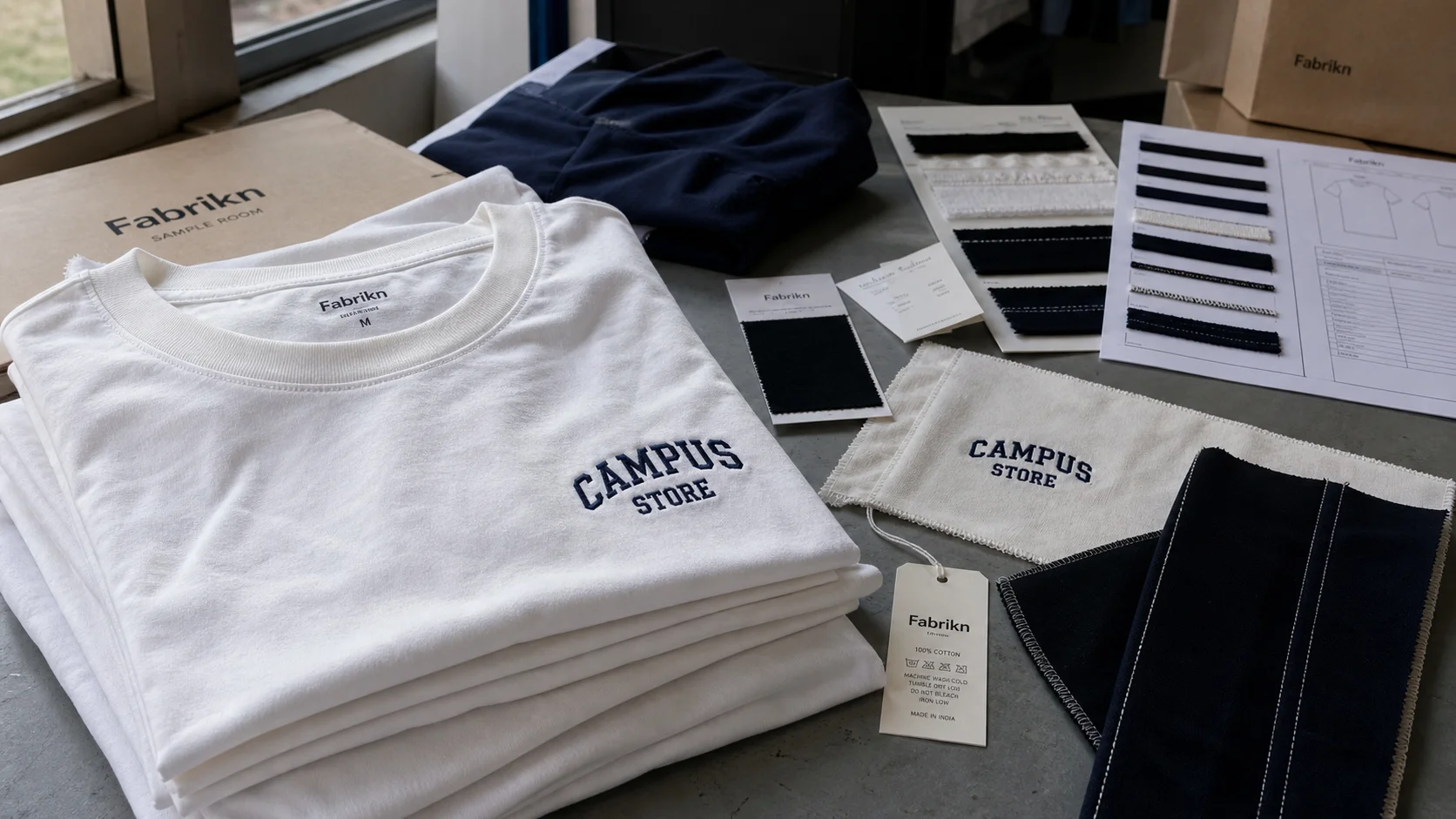 White Label Embroidered Tees for Campus Stores