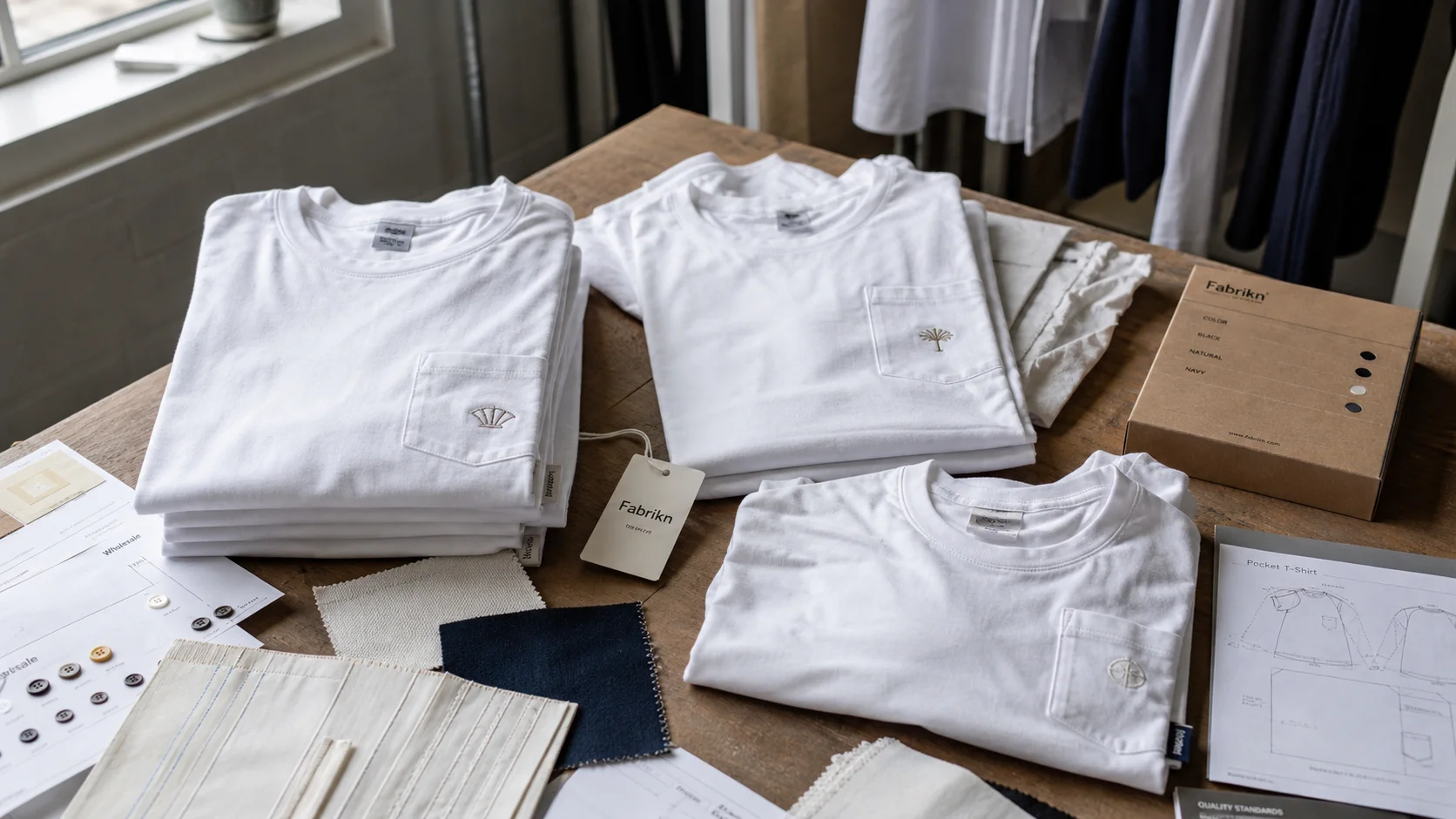 White Label Pocket Tees with Logo Embroidery for Hotels