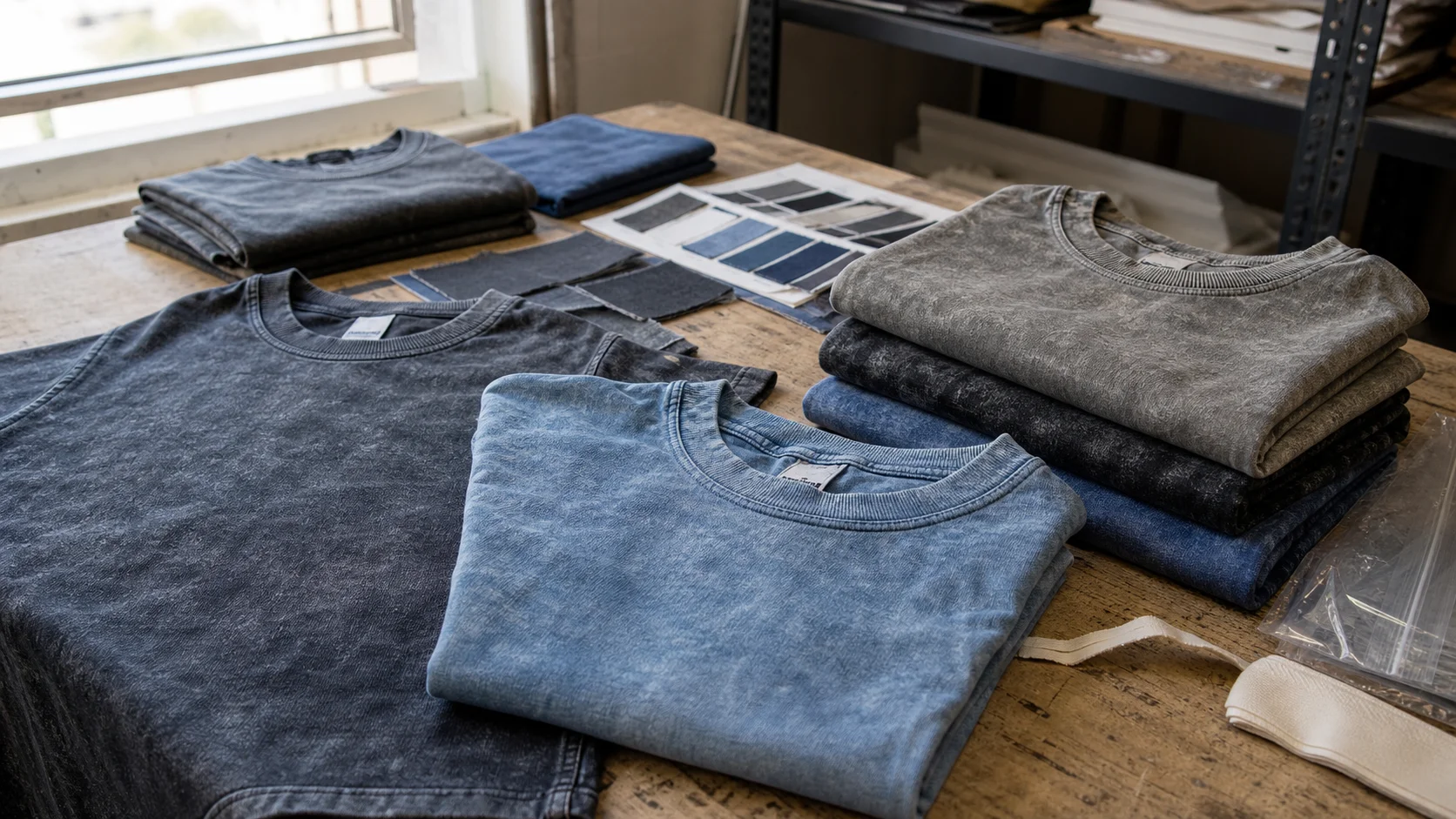 Wholesale Acid Wash Tees for Retail Fit Sampling