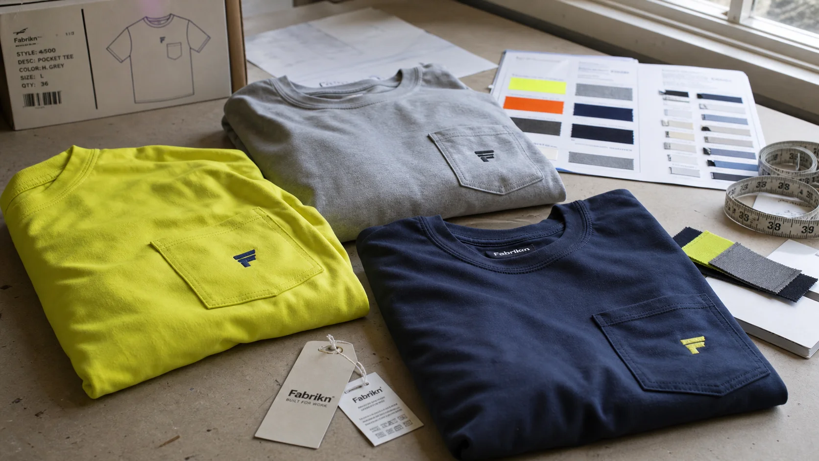 Wholesale Embroidered Pocket Tees for Construction Crews