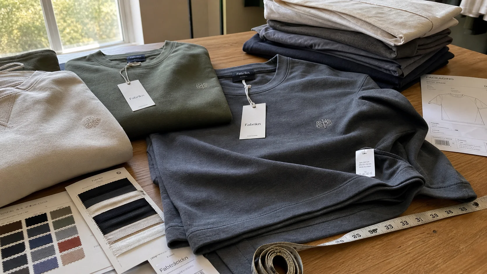 Wholesale French Terry Embroidered Tees for Loungewear