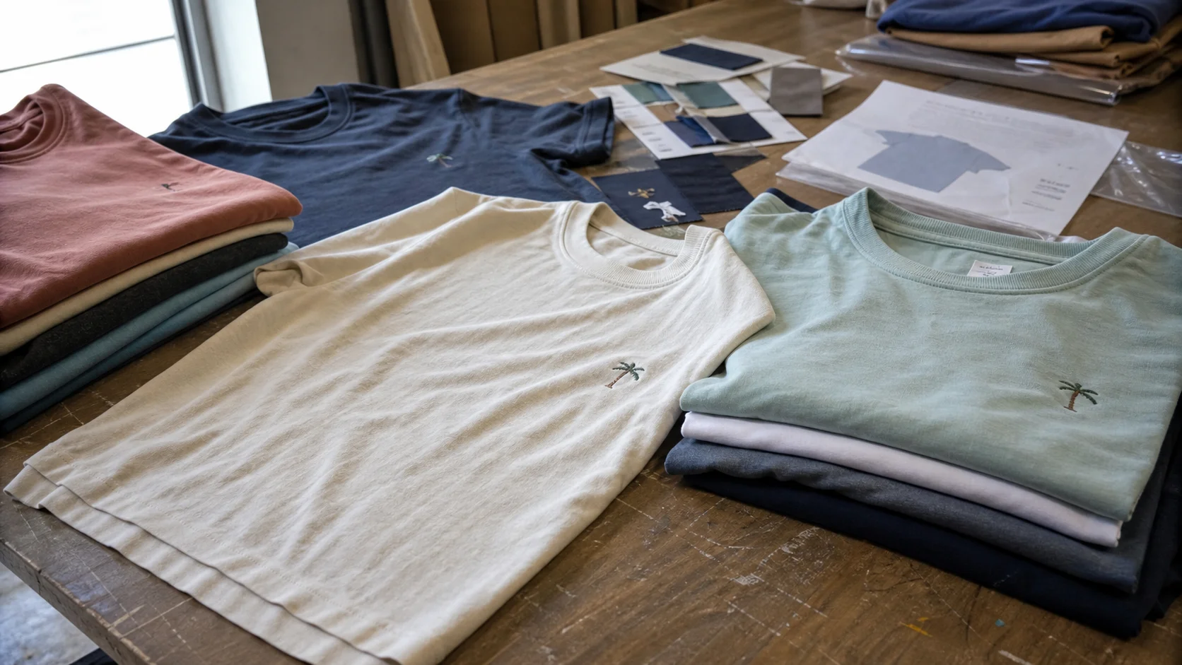 Buy Wholesale Garment-Washed Embroidered Resort Tees
