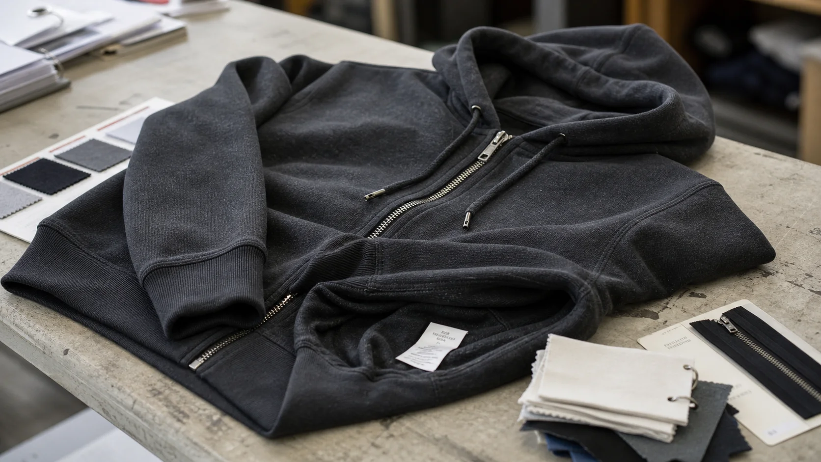 Wholesale Zip Hoodie Care Labels for Franchise Rollouts